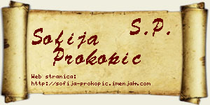 Sofija Prokopić vizit kartica